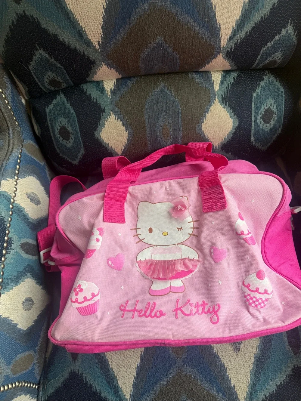Hello Kitty Pink Kids Travel Duffle Bag with Ballerina Motif